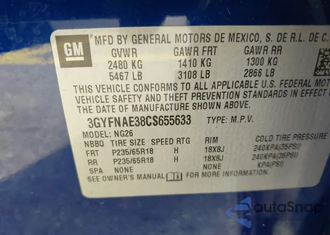 2012 Cadillac Srx Luxury Collection из США, поврежденный, VIN 3GYFNAE38CS655633